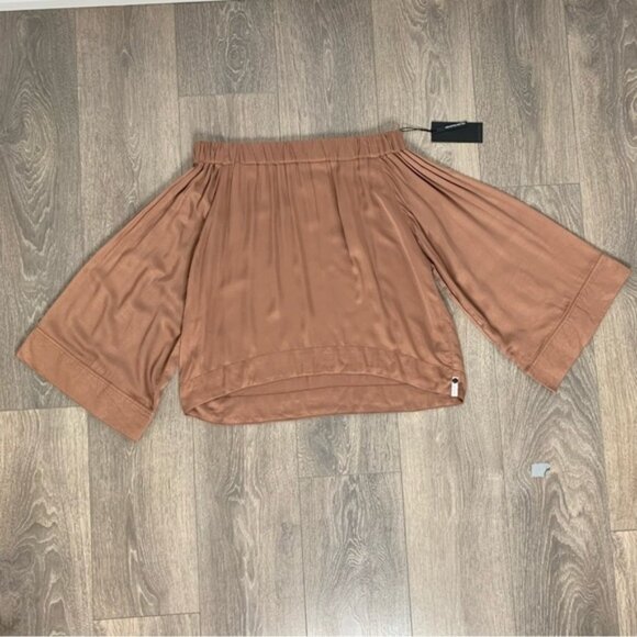 FREE PEOPLE One Teaspoon Boy Bowie Blouse Top Off the Shoulder Flare Wide Sleeve - Picture 5 of 14